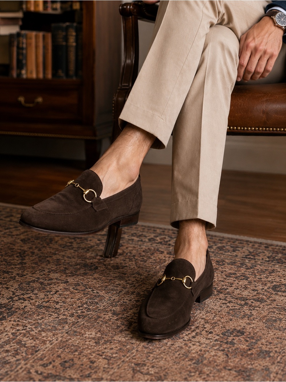Carmina Horsebit Loafers 80753 Sineu Chestnut Suede 8.5 Men’s UK 7